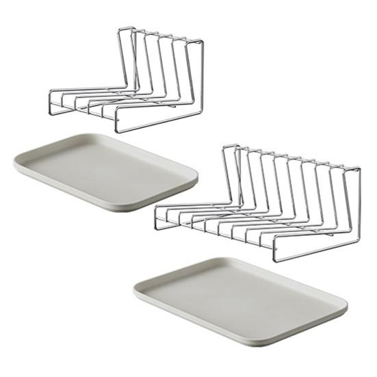 Stainless Steel Dish Draining Rack No Assembly Kitchen Sink And Countertop Organizer with Cutting Board Holder Countertop Cabinet Storage Shelf