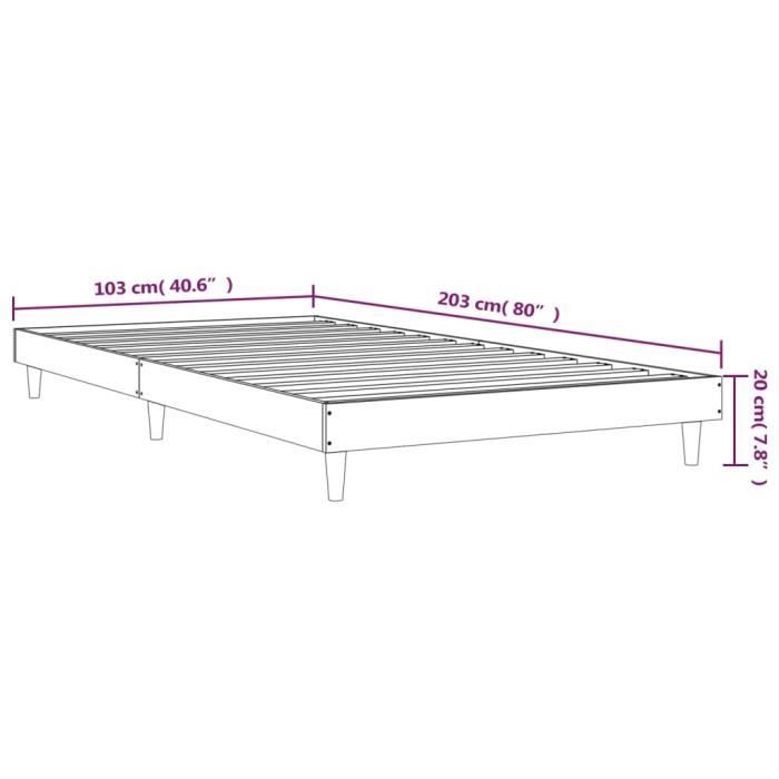 VidaXL Bed Frames Smoked Oak 100x200 Cm Engineered Wood 832058