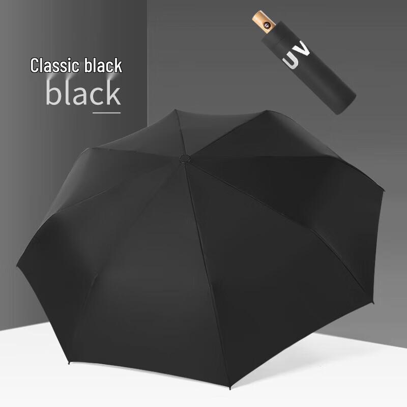 Automatic Wood Handle UV Sun & Rain Umbrella
