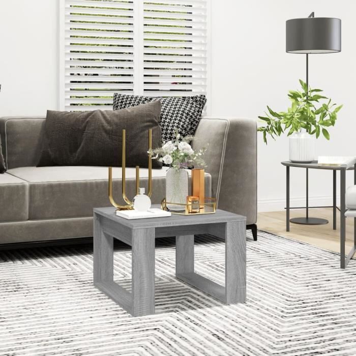 825826 vidaXL Side Table Sonoma Grey 50x50x35 Cm Engineered Wood