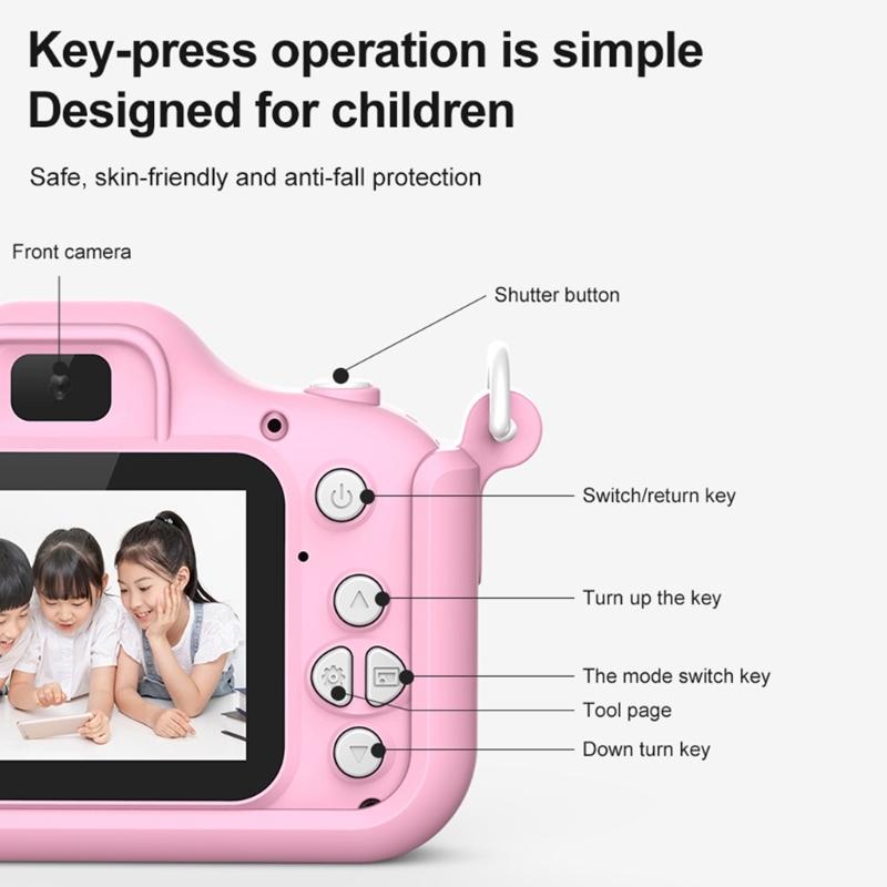 X9 Kid Digital Camera 2000W Pixels 1920x1080P Photos Video Recorder for 3-12 Years Old Girl Boy Built-in 400mA Battery