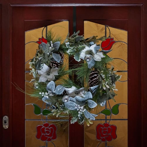 JUTOSU Christmas Wreath Hook, Door Hanger, Metal Hook, Wreath Hanger, Decorative Hook, Hanger Holder, Wreath Hanger, Single Hook, Door Hook, Bag Hook,