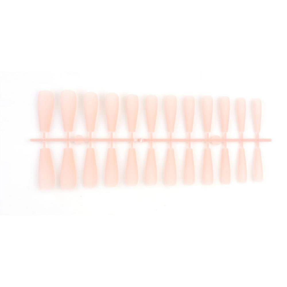 24pcs/set DIY Quick Nails Lengthened Ballet Matte T-shaped False Nails Multi-color Strips Finished Wear Manicure