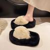 Fashion 2025 Autumn/Winter Candy Color Plush Slippers, Women's Plush Thick Sole Plus Size Cotton Slippers