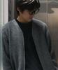 NODU Essential V-Neck Knit Zip-Up Cardigan [Gray]