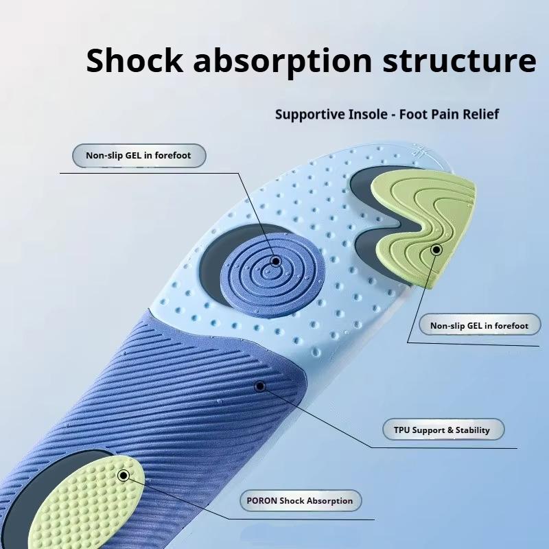 Arch Support Shoe Insole Men Women Shock Absorption Shoe Sole Flatfoot Orthopedic Insoles Comfortable Running Sports Pads 1Pair