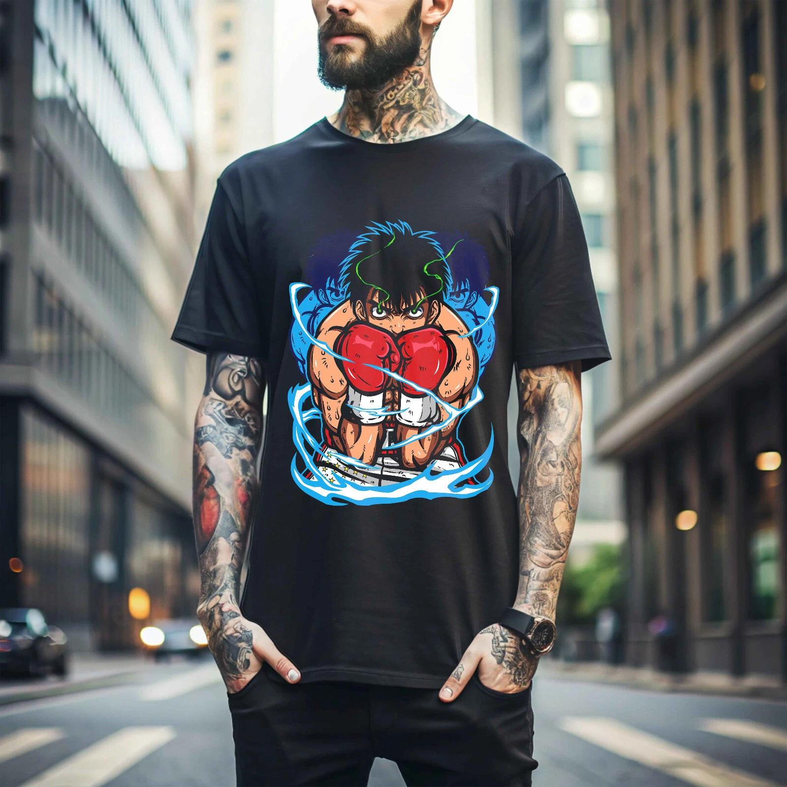 

100% хлопок ТОПЫ УНИСЕКС ФУТБОЛКИ МУЖСКИЕ ЖЕНСКИЕ Футболка Hajime No Ippo Боксерский зал Камогава Иппо Макуноучи Спортивная рубашка Kbg 478 2XL чёрный