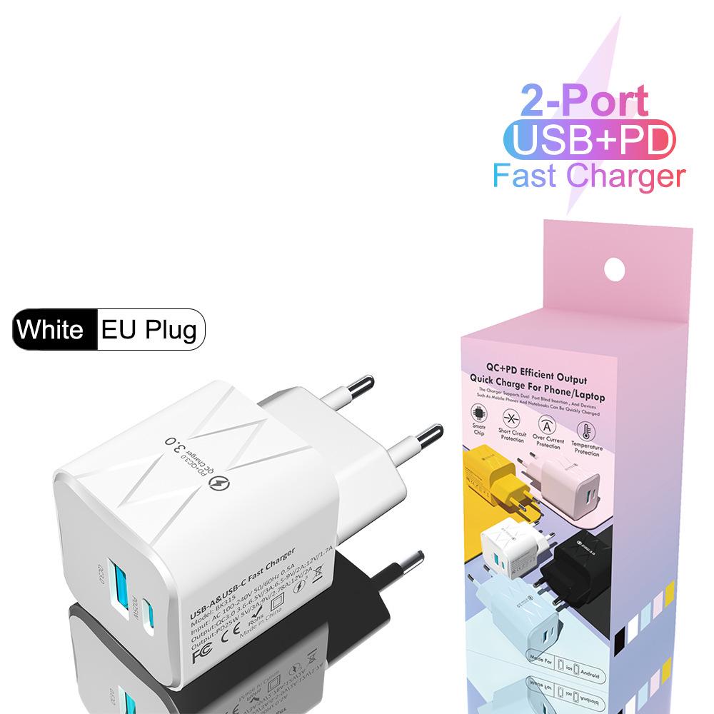 65W PD Fast Charger QC3.0, Compatible with Phones and Tablets, EU Standard.