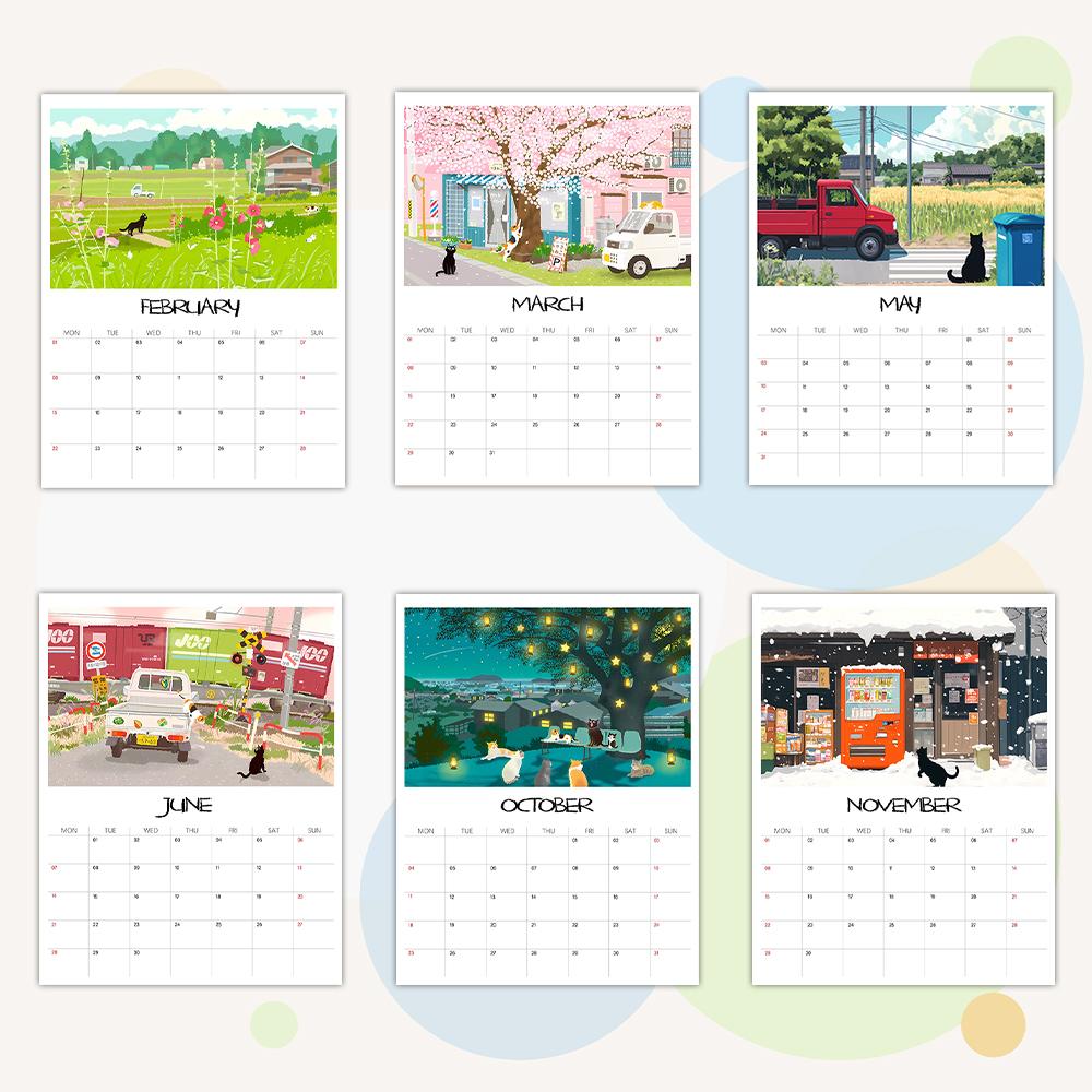 1pc 2026 Wall Calendar,Illustrative Healing Cat Calendar,12 Beautiful Designs,Monthly Plans,Perfect Gift for Birthday,Christmas