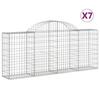 VidaXL Curved Gabion Baskets 7 Pcs 200x30x80/100 Cm Galvanized Iron, Gabion, Gabion Cage, Gabion Wall Basket, Wall 3146094