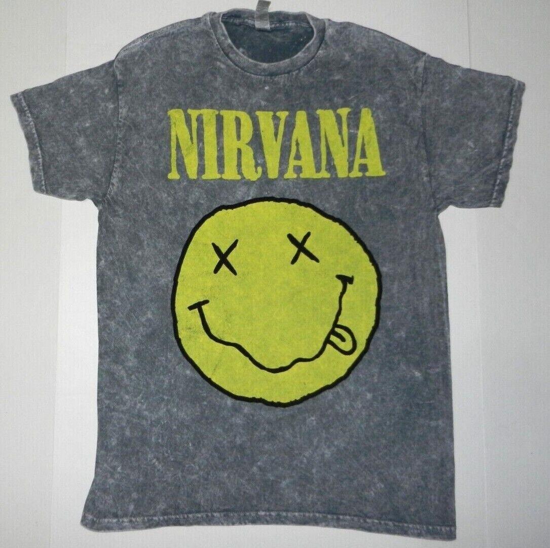 

26 Nirvana Smiley Graphic Washed Tee Shirt New Unisex T-Shirt M