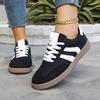 Damen Flache Vielseitige Retro Lässige Board Schuhe, Color-Blocked Trainingsstil.