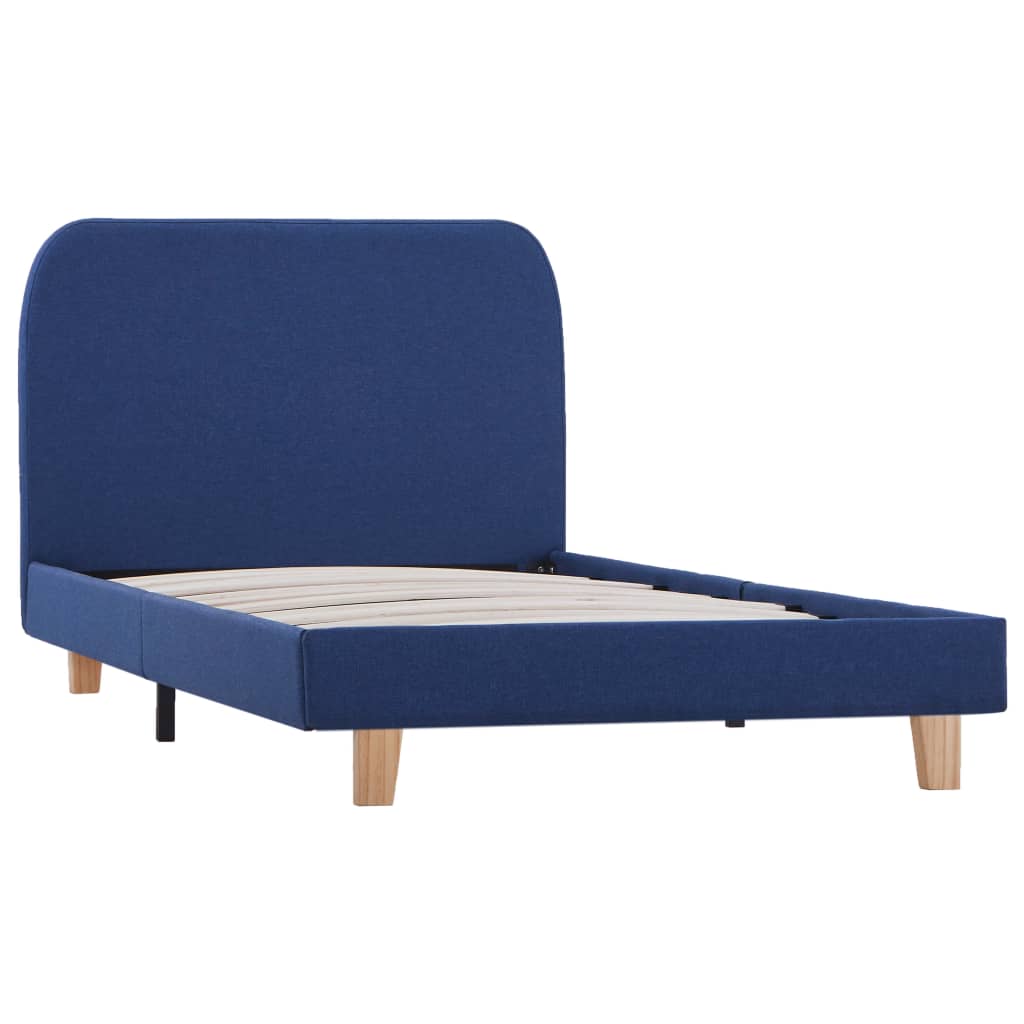 Bed Frame Blue Fabric 90 x 200 cm