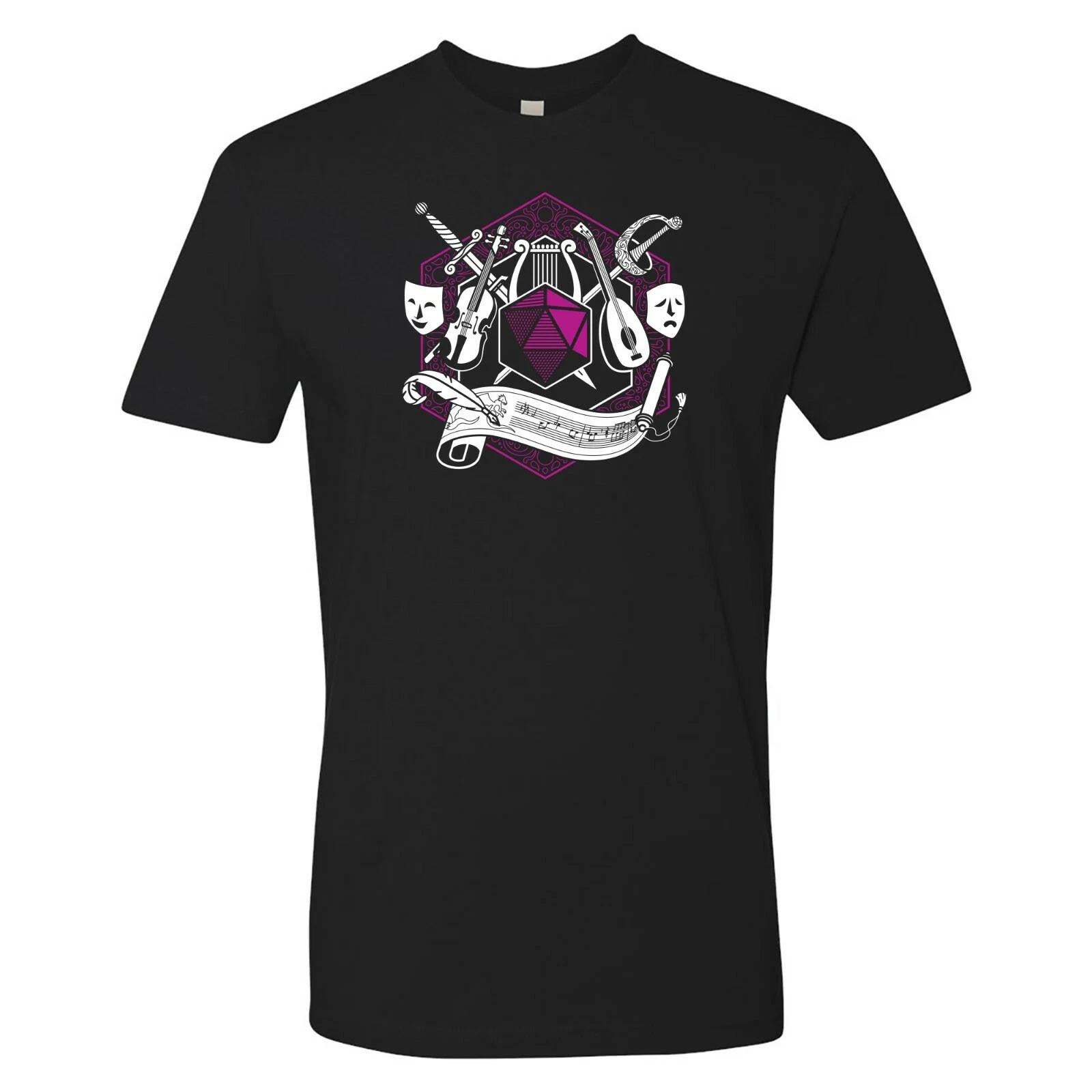 

RPG Class Crest Bard - Tabletop Games d20 Premium Cotton T Shirt - Black 2XL