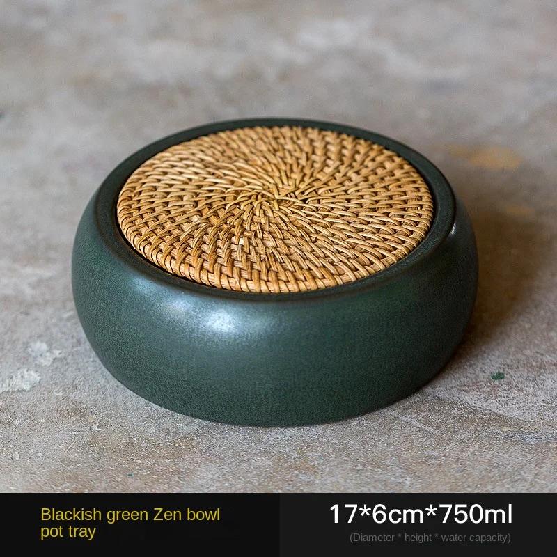 

Japanese-Style Large Vintage Rattan Pot Tray Ceramic Pot Holder Pot Mat Pot Is Kung Fu Tea Utensils Tea Ceremony Tea Table