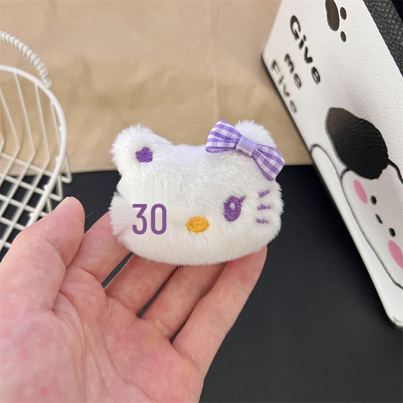 Cute Small KT Cat Plush Doll Brooch for DIY Clothing, Bags, Shoes, and Socks Decoration