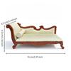 Miniature Chaise Longue 1:12 Scale Upholstered Couch with Pillow for