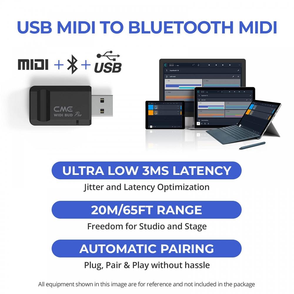 CME WIDI Bud Pro - Bluetooth MIDI Interface for iOS, macOS, Windows, Android, ChromeOS, Linux - Plug, Pair & Play - No Drivers Required - 3ms Ultra-Lo