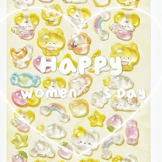 3D Embossed Crystal Diamond Stickers - Creative Three-Dimensional Journal Stickers PET
