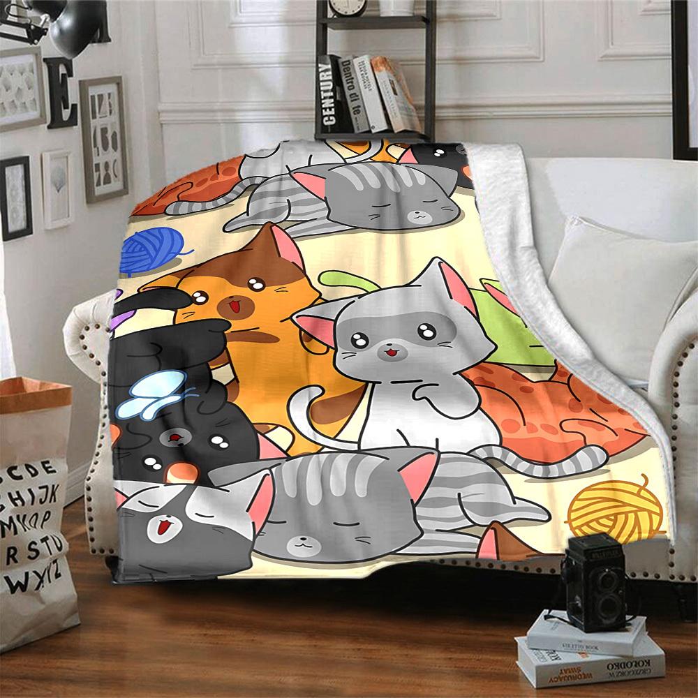 1pc Kawaii Animals Blanket Warm, Cozy, And Soft, Suitable for Sofas, Beds, Cars, And Office Use.Perfect for Camping And Travel, Making It a Great Gift