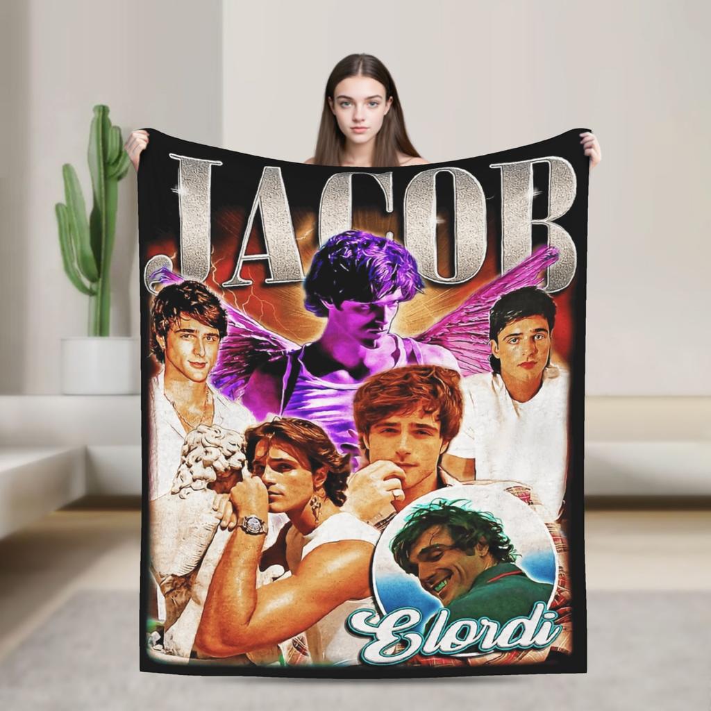 Jacob Elordi Australischer Schauspieler Poster Decken Qualität Weich Warm Überwurfdecke Winter Reisen Outdoor Bequeme Tagesdecke