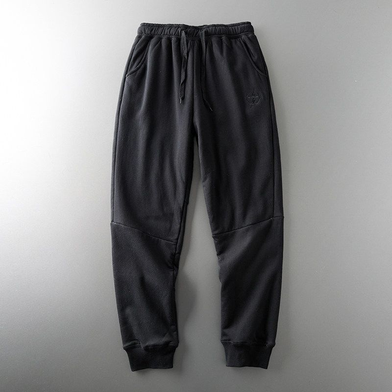 Foreign Trade Tail Order Cut Label Lambswool Thickened Winter Men s Pants Black 2XL