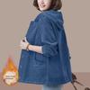 Women's Corduroy Jacket Velvet Lined Thick Arctic Velvet Casual Loose Fit Jacket for Women Middle Age Moms Fashion Outerwear