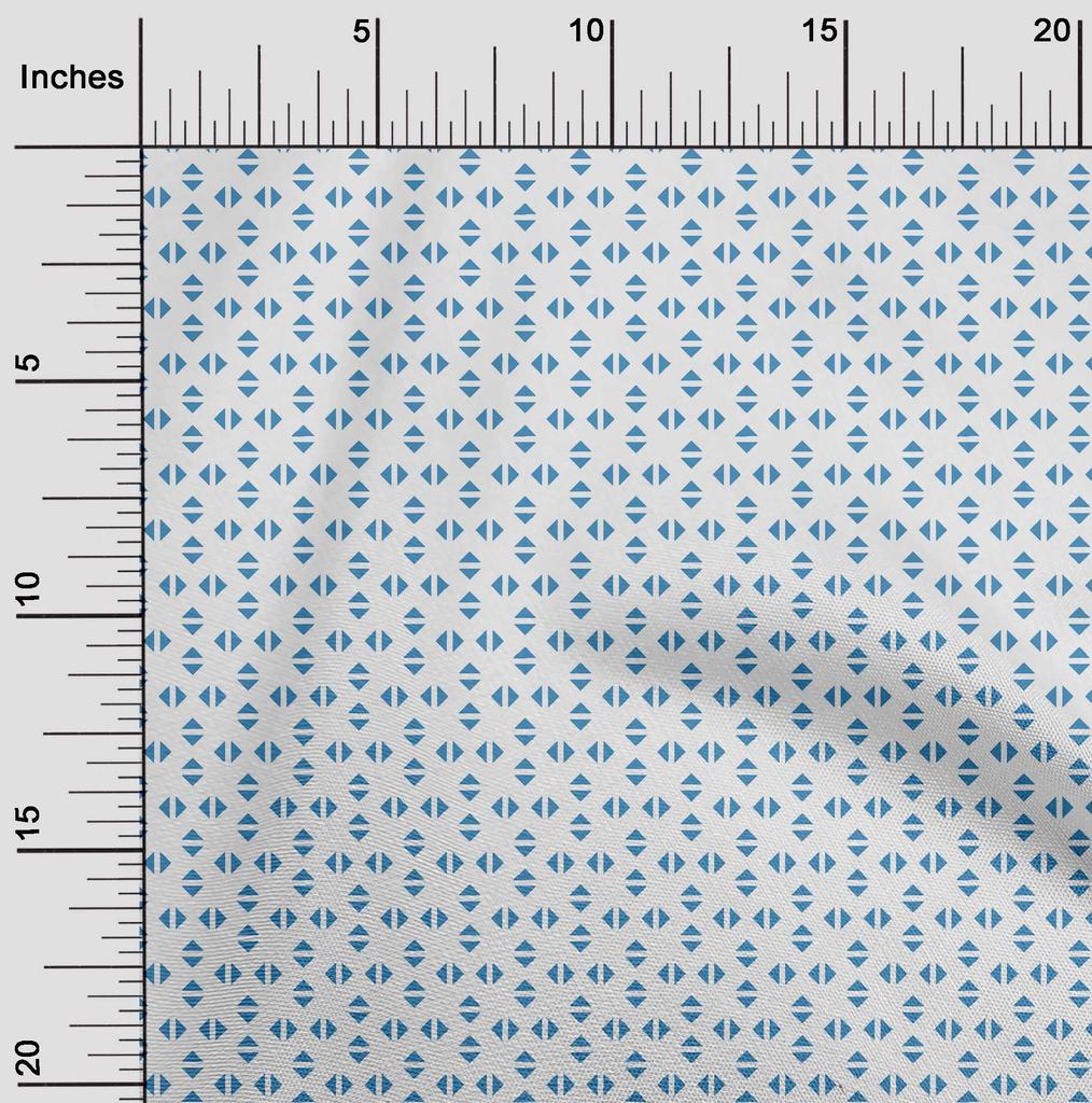 oneOone Cotton Flex Blue Fabric Geometric Craft Projects Decor Fabric Printed By The Yard 40 Inch