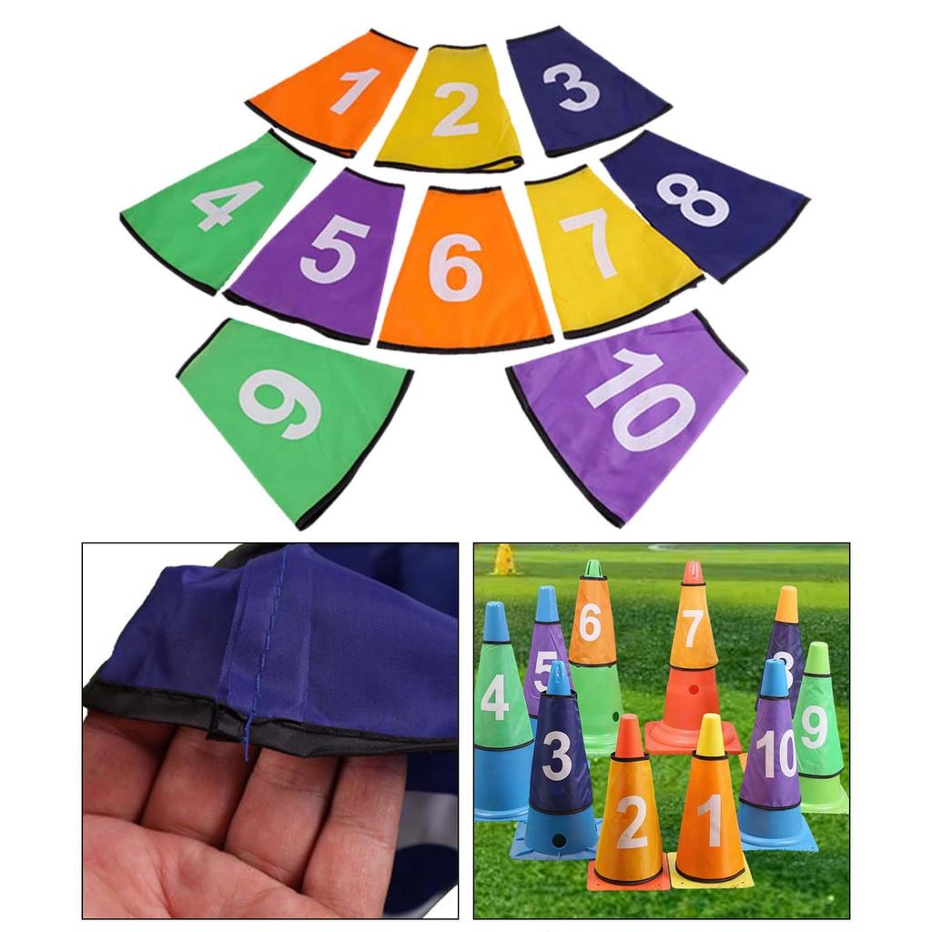 Number Soccer Cone Collars Bright Color Agility Sleeves for Football Basketball Classroom Training