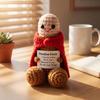 Cute Tabletop Ornament Handmade Crochet Ornament, Funny Positive Desk Buddy, Buddy Figurine, Emotional Support Keepsake Gift for Friends