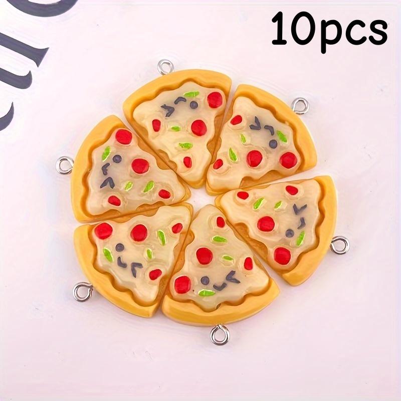 10 Cute Pizza Slice Accessories That Can Be Used for DIY Jewelry, Resin Imitation Food Pendants, Can Be Used for Keychains, Earr