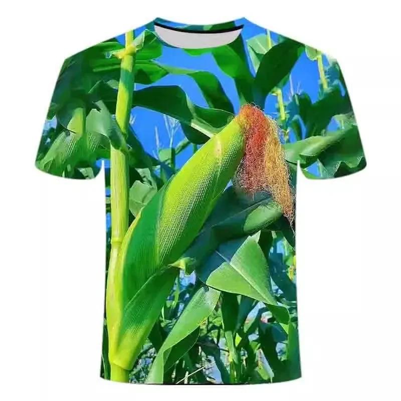 Summer Originality Fun Vegetable Graphic T-shirts For Men Fashion Casual Trend Personality 3D Printed Round Neck Short Sleeved