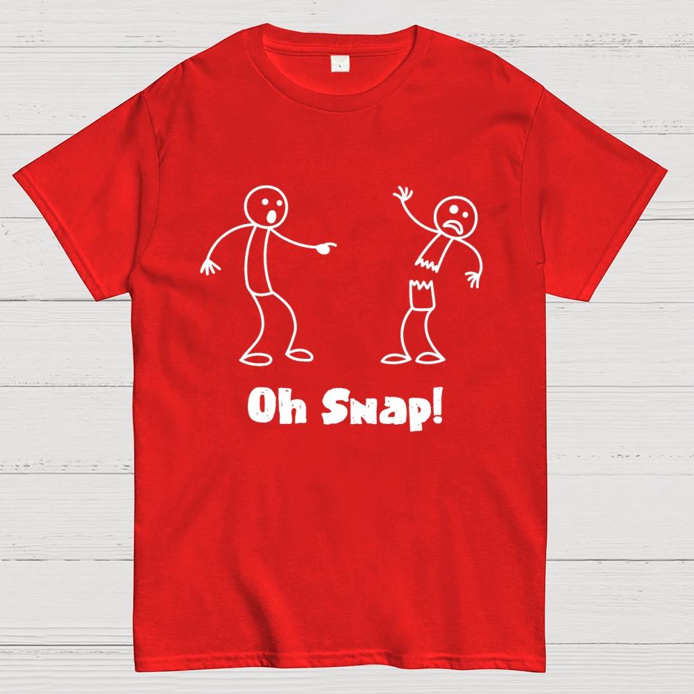 Oh Snap Funny Stick Figure Slogan Saying 100% Cotton Summer Casual Cool Loose T-Shirt