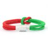 Noter Stilvolles Weihnachts-Schnurarmband für Männer und Frauen, 4 mm Schnur, Rot-Grün Zweifarbiges Charms-Armband, Vielseitiges Accessoire, Joias