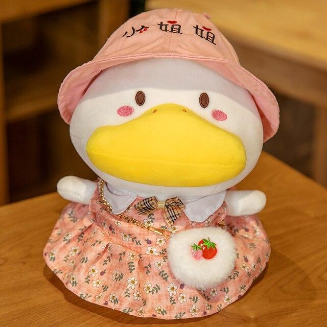 1pc 33cm Kawaii Duck With Clothes Plush Toys Multiple Styles Cute Dressing Duck Pillow Stuffed Dolls For Kids Girl Xmas Gift
