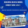 1178pcs Street View Building Blocks Pizza Shop Modular Architecture Sets Detective Agency Boys Toys for Children Gifts 20104