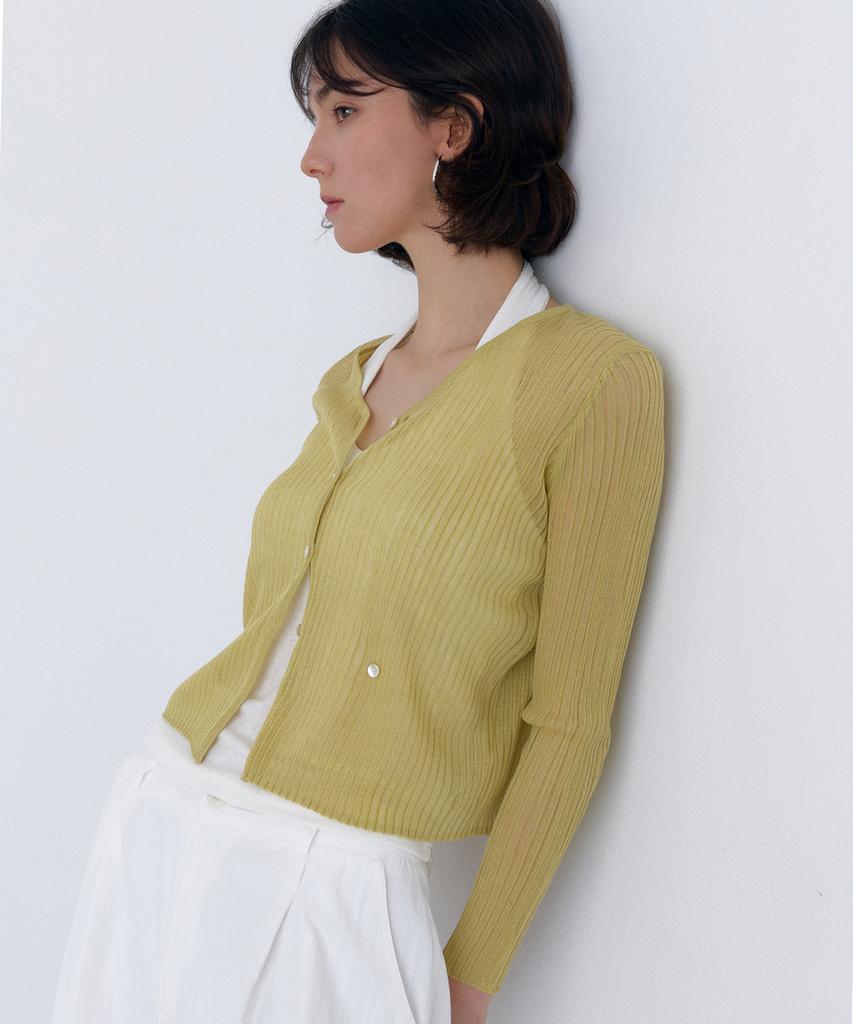 CLO'ET Summer Ribbed Cardigan + Olive/Blue/Black
