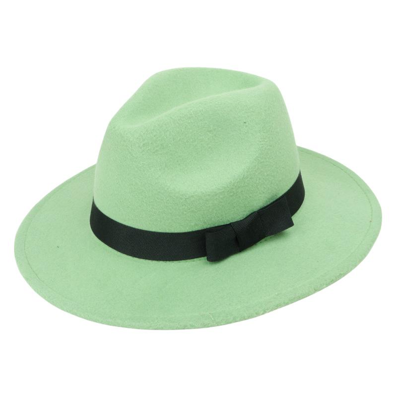 Unisex Retro Street Style Fedora-hatt med bred brätte - Jazzhatt i imitation av ullfilt