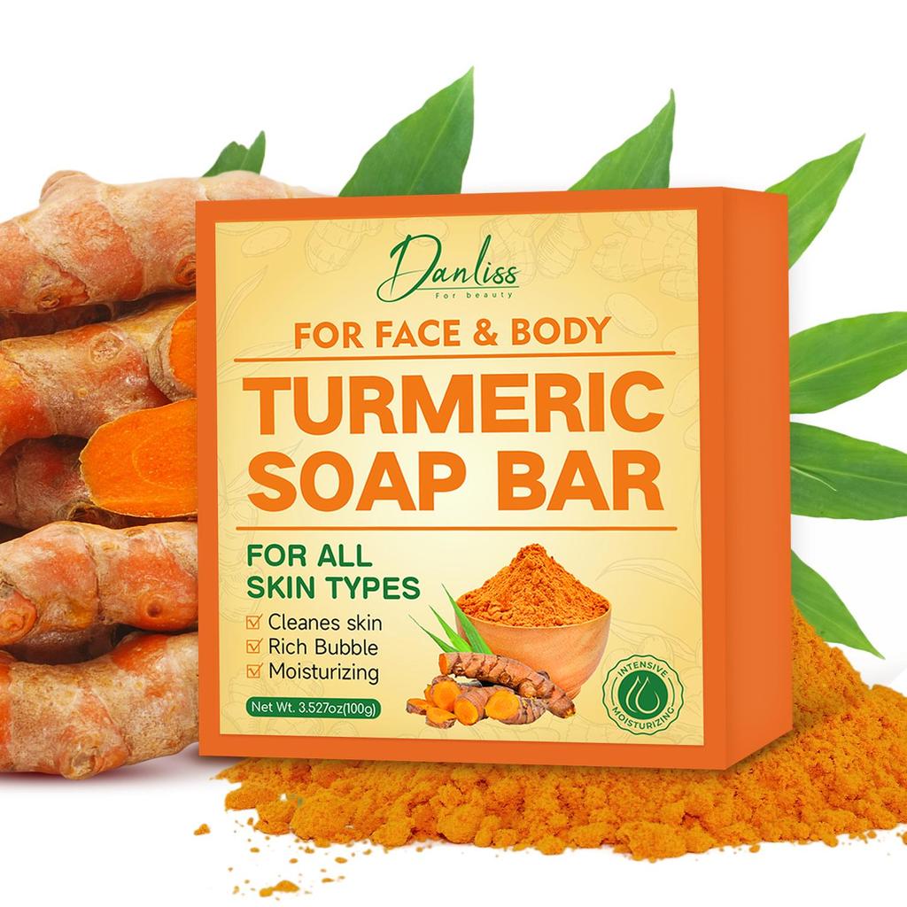 Turmeric Soap Bar-Rich Foam Cleansing, Maintain Smooth Skin & Improve Skin Texture -Gentle Formula for All Skin Types,100g
