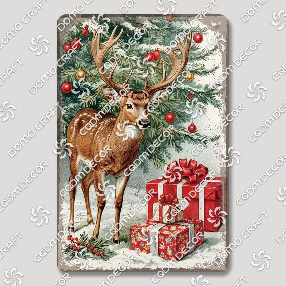 Merry Christmas Hot Cocoa Chocolate Poster Tin Signs Retro Elk Santa Claus Cookies Metal Plate Cafe Kitchen Home Decor Gift
