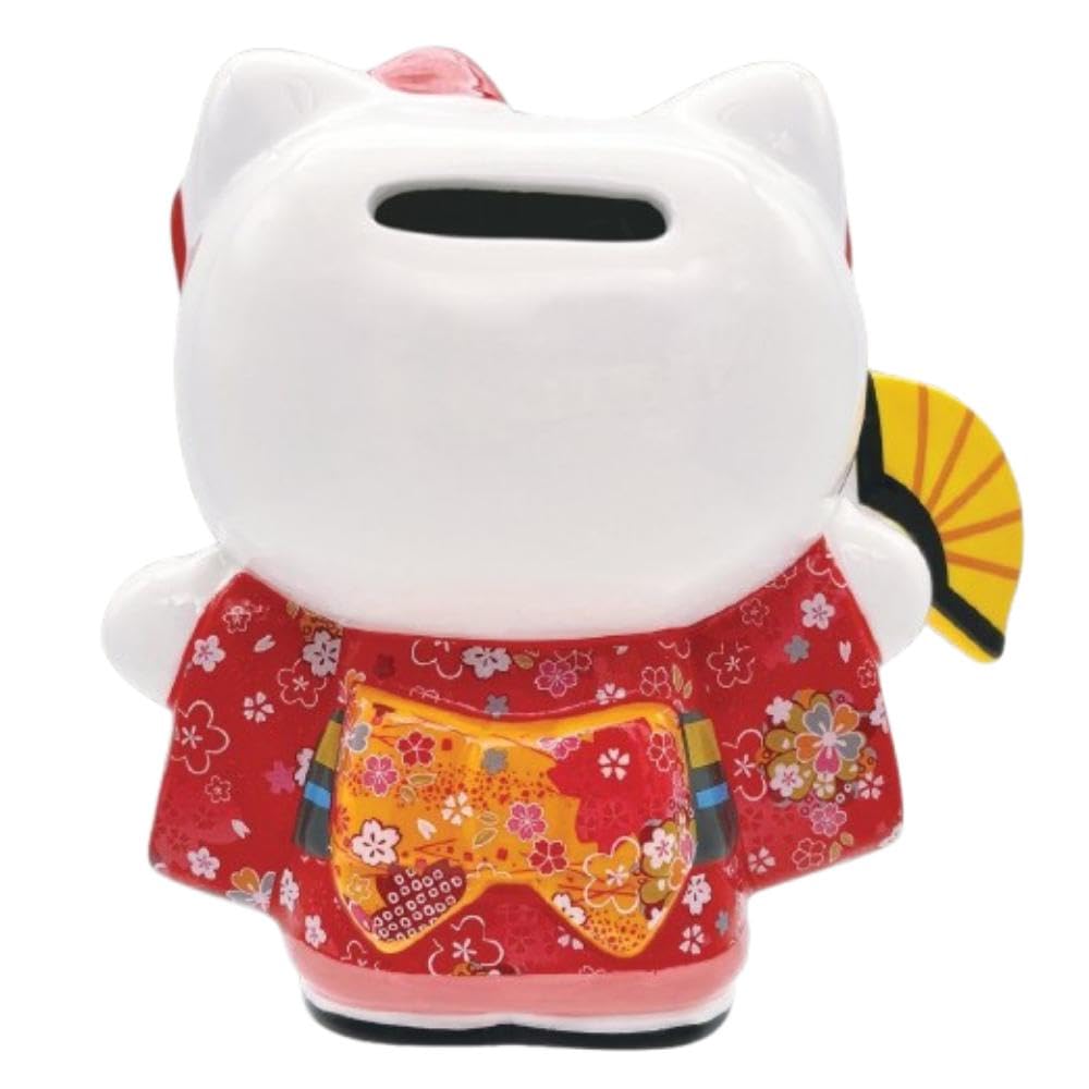Telacoya Hello Kitty Japanese Doll Piggy Bank SAN4790 x x Size W9.3 D8.8 H13.5cm