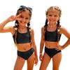 Girls Two Piece Swimsuit Tankini Set Kids Summer Swimwear Soft Fabric Comfortable Fit Durable Construction Suitable for Beach Pool Activities