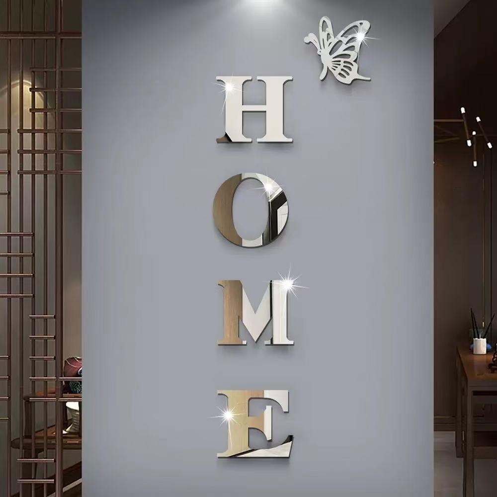 100*35CM Dekoracja Wejścia Dom Logo Motyla Dekoracja Domu Naklejka na Ścianę Lustro 3D Dekoracja Pokoju