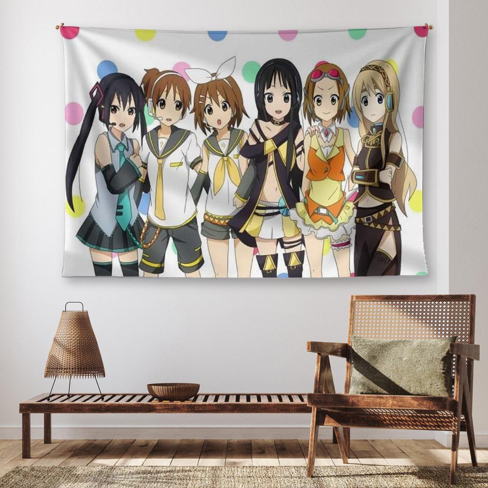 1pc Anime KOn Character in Virtual Vocalist Style Tapestry  Wall Hanging Lightweight Durable Wall Art for Living Room Bedroom