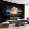 2D African Savannah Night Tapestry Cave Moonlight Home Background Decor