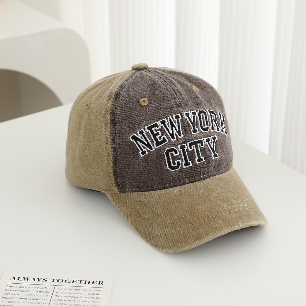 Spring And Autumn Children New York City Embroidered Hat Peaked Cap Washed Baseball Cap 3-8 Years