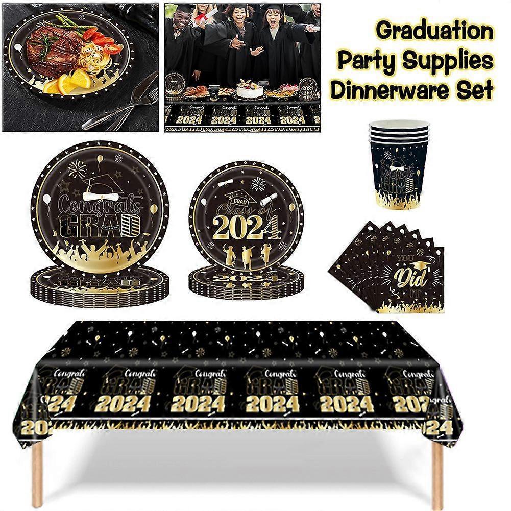 Class of 2024 Graduation Party Supplies -Congrats Grad Set Tableware UK