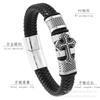 Men Simple Leather Braided Bracelet Alloy Accents European American Style Cross Fashion Alloy Bracelet