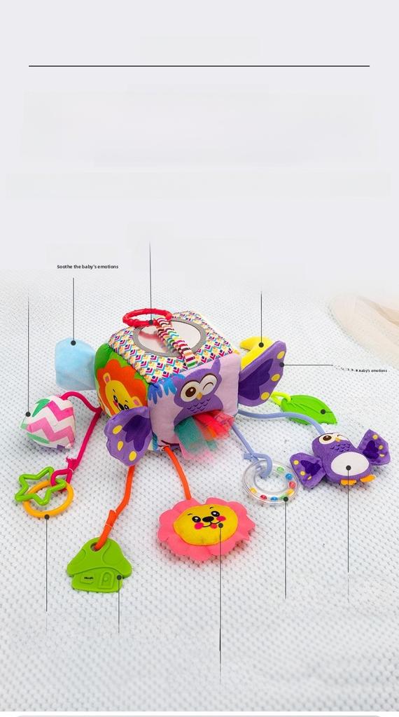 Plush Baby Grab Toy With Rope For Toddler Hand Exercise And Sensory Play