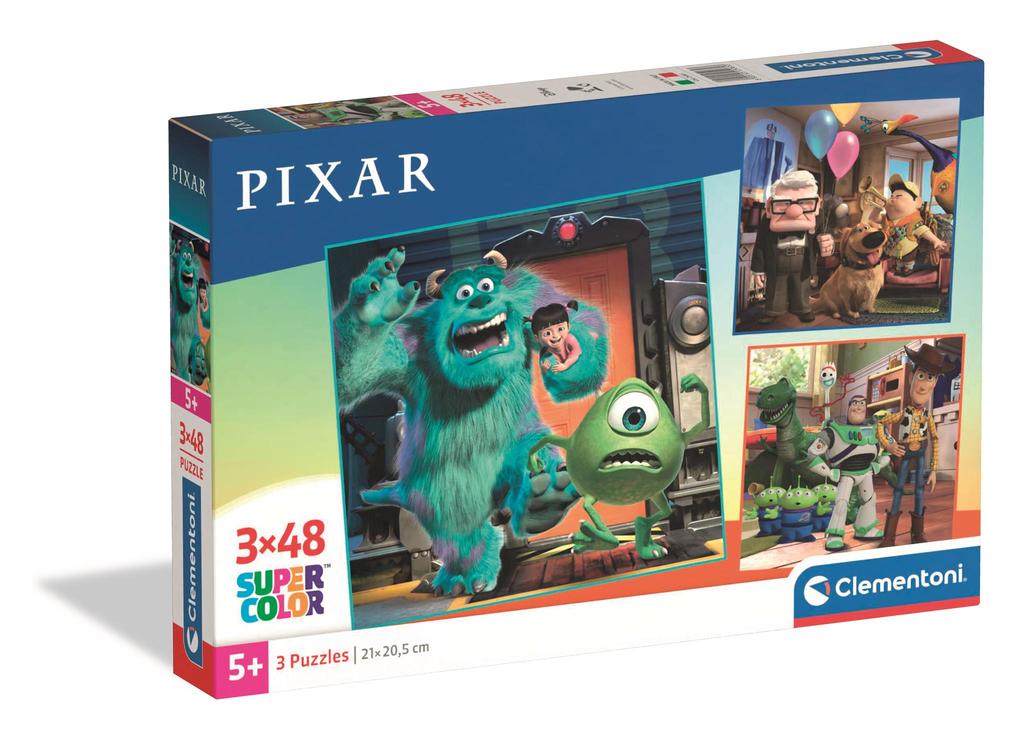 3 x 48-teiliges Puzzle. Super Pixar